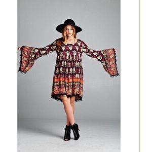 🔥SALE -NWT -Call me Boho bell-sleeve Tunic